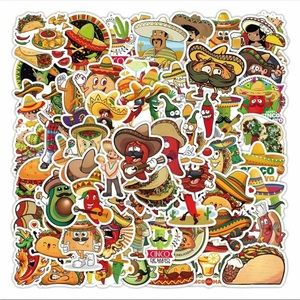 🛍️5/💲20🛍️ 60 Mexican themed vinyl stickers